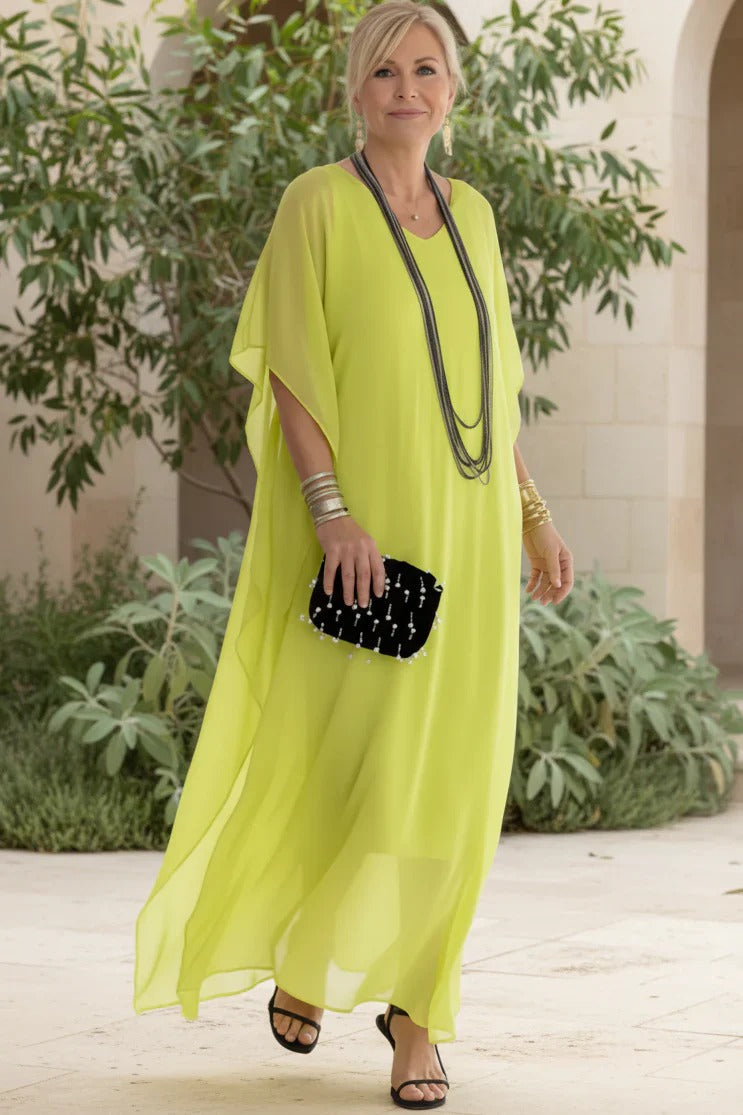 Vestido Holgado Con Cuello En V