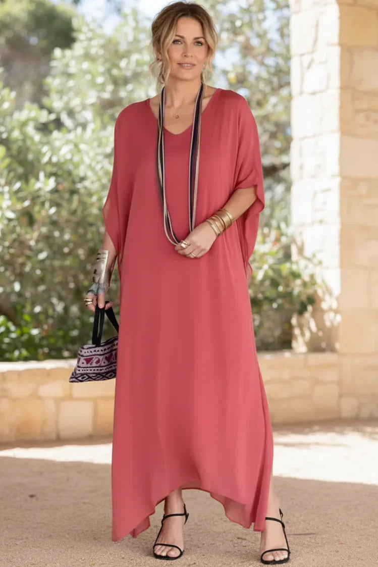 Vestido Holgado Con Cuello En V