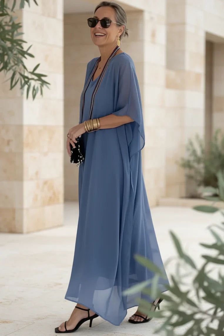 Vestido Holgado Con Cuello En V
